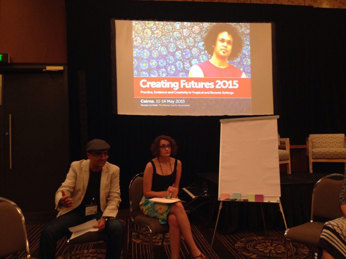 HITnet_au's tweet photo. Talking #ict4d at @CF15_Cairns with Ramesh from Paadhai Trust, India and Olga from @thoughtworks #CF15 http://t.co/icoATEtOSw