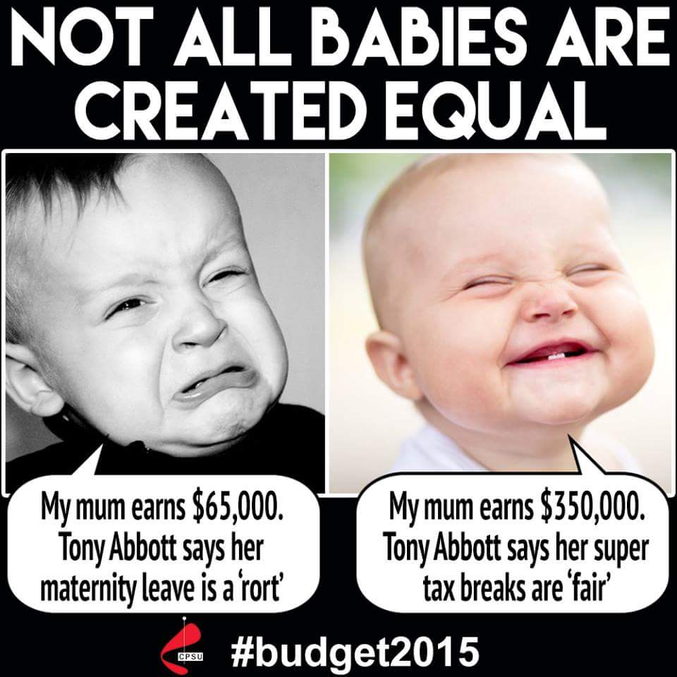 TwbSthALP's tweet photo. Not all are equal under #budget2015 where is Mr MacFarlane when it comes to Toowoomba's working mums? @CPSUnion http://t.co/Pqh3eNtkep