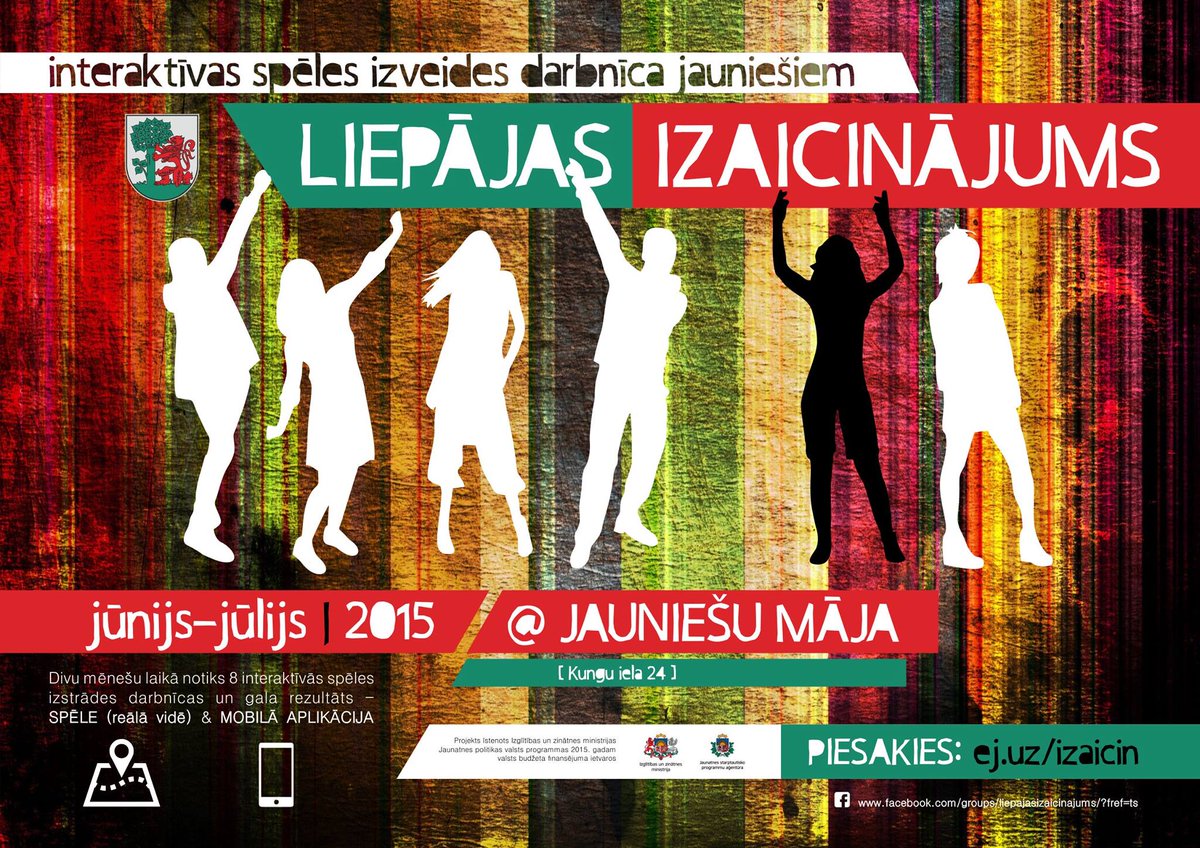 JauniesuMaja's tweet image. Vēl divas dienas, lai pieteiktos interaktīvas spēles un mūzikas menedžmenta darbnīcām vasarā! ej.uz/izaicin