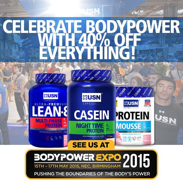 USN_UK's tweet photo. We're celebrating BODYPOWER week with 40% OFF EVERYTHING using code BP40 right here: http://t.co/SfTDWMBRfz http://t.co/S9DRI0ygb8