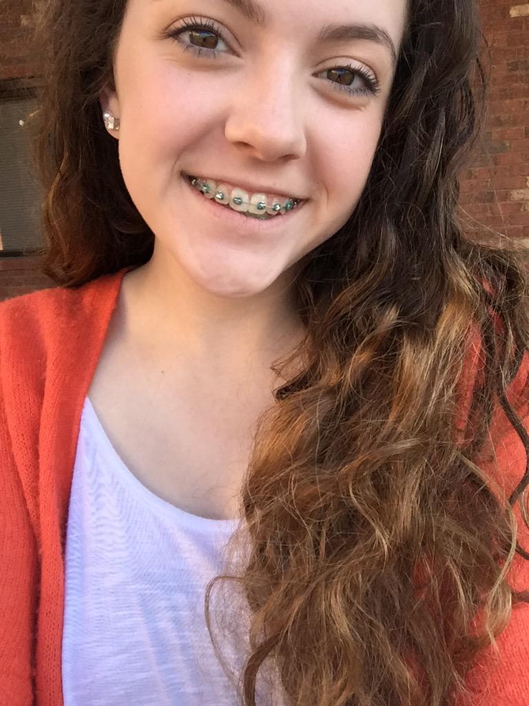 teen braces selfie 