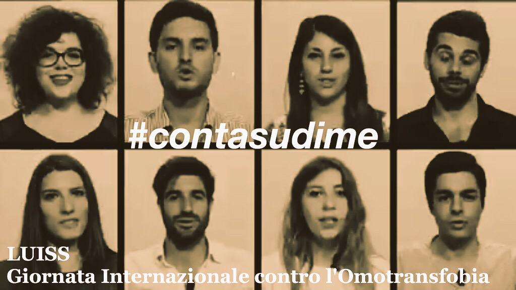 LuissArcobaleno's tweet photo. Gli studenti LUISS uniti contro l#omofobia con questo video lanciano la campagna #contasudime! http://t.co/ufoNhbMacf http://t.co/MCQ2fgMG9C