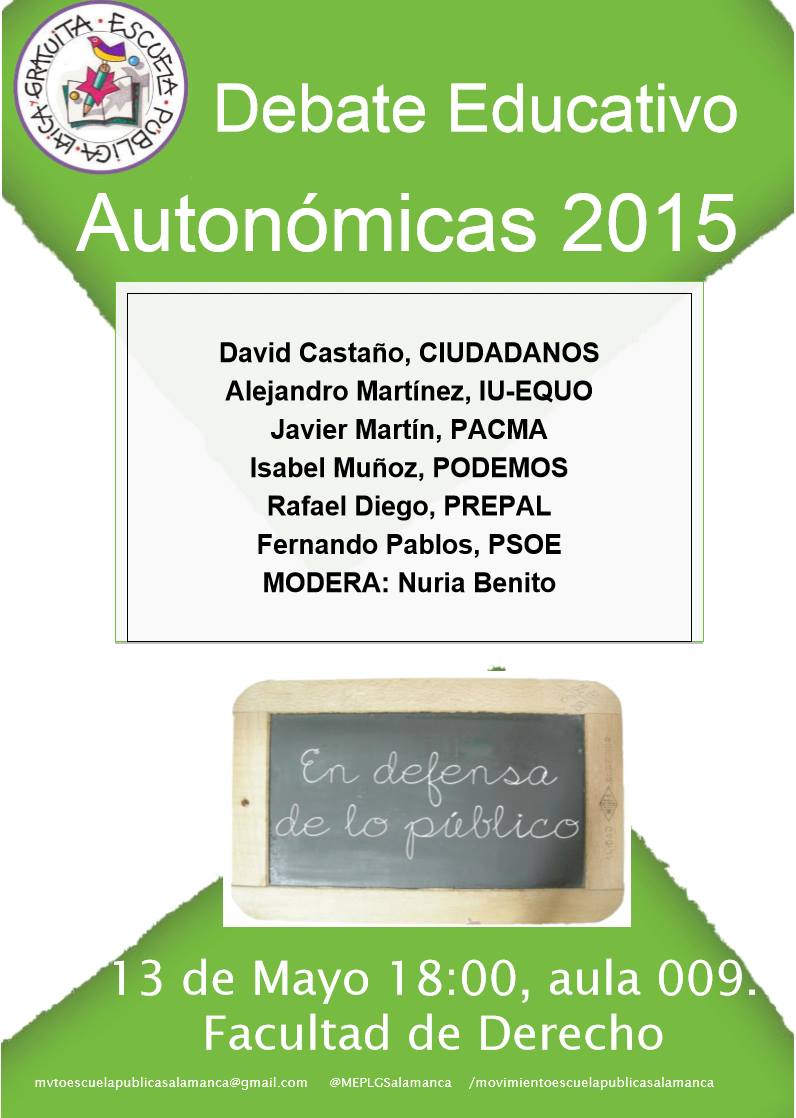 PSOESalamanca's tweet photo. .@FerPablosRomo participa esta tarde (18 horas) en el debate sobre educación organizado por @MEPLGSalamanca http://t.co/DJuDkwnJRv