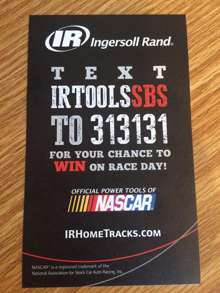 SoBoSpeedway57's tweet photo. Hey race fans! Enter for your chance to win big! #NASCARPOWERTOOLS #IRTOOLS #IRRACING http://t.co/yCOEgbwEhZ