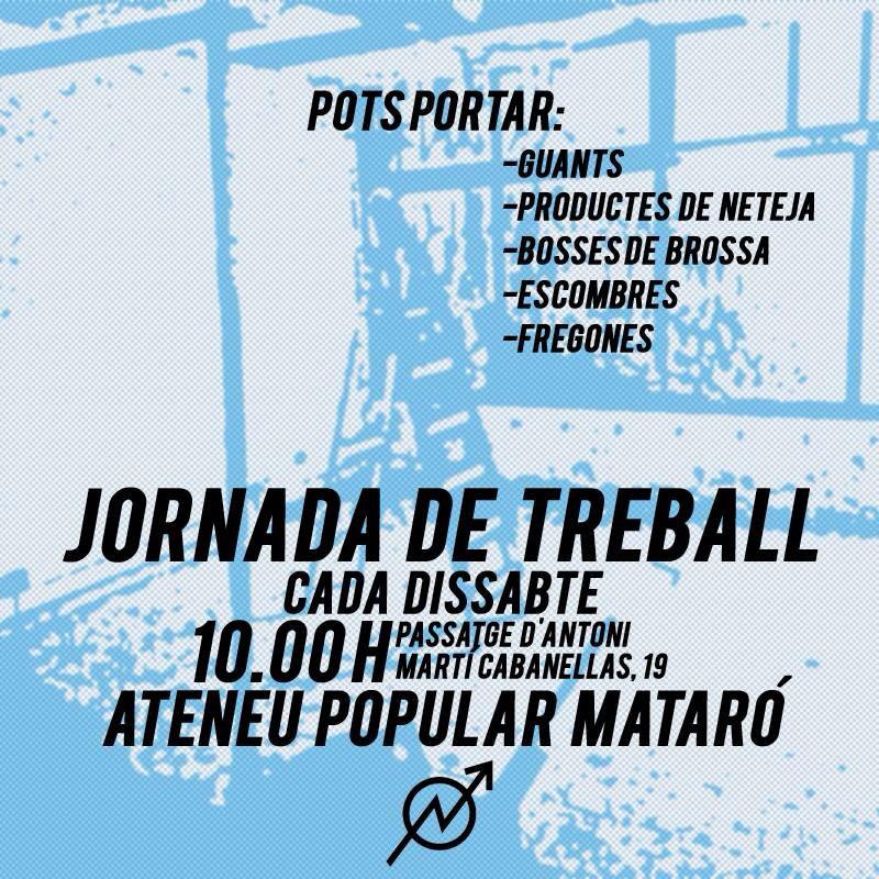 AteneuMataro's tweet photo. Aquest dissabte convoquem jornada de neteja per habilitar espais i poder començar a construir projectes a l'Ateneu. http://t.co/B9yF7rTMhH