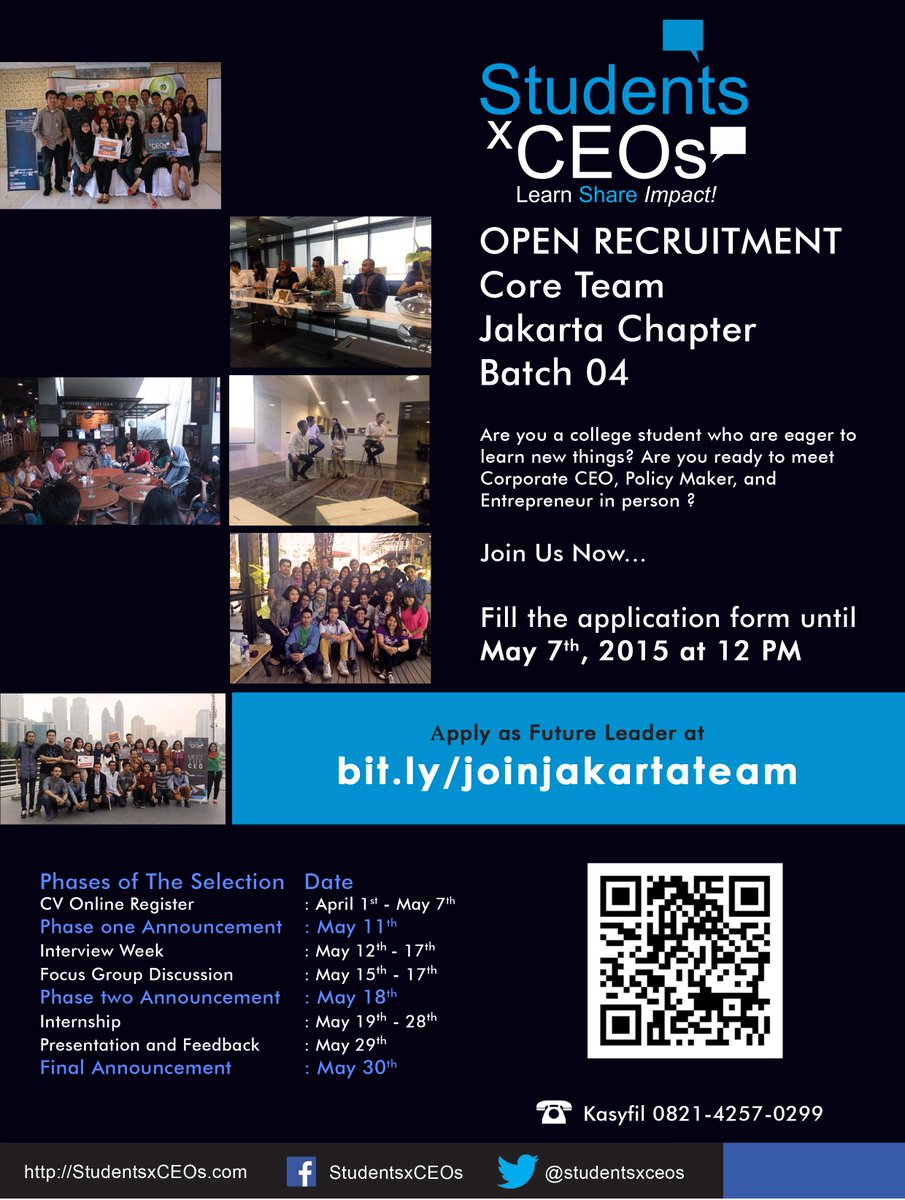 Hai ISIC Friends Come and Join in Recruitment StudentsxCEO’s Jakarta Chapter Batch 04 facebook.com/IndonesiaISIC/…