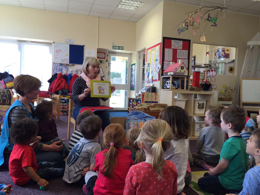 LearnTreeNurs's tweet photo. Great visit from our local librarian this morning! The children loved reading the book "The big red bath" http://t.co/EKmYoXcrcw
