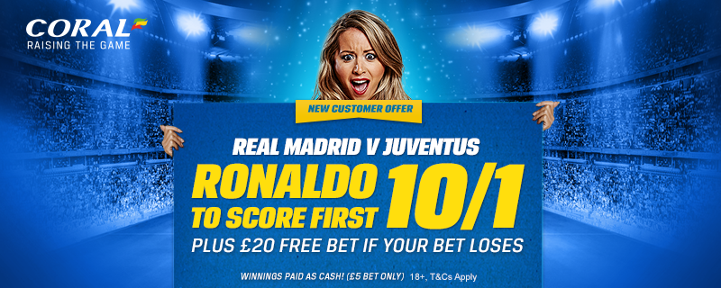 BetFreeDirect's tweet image. CL Special with Coral 

Ronaldo to score first - 10/1

£20 FREE bet if bet loses!

bit.ly/1E3qypS

#coral
