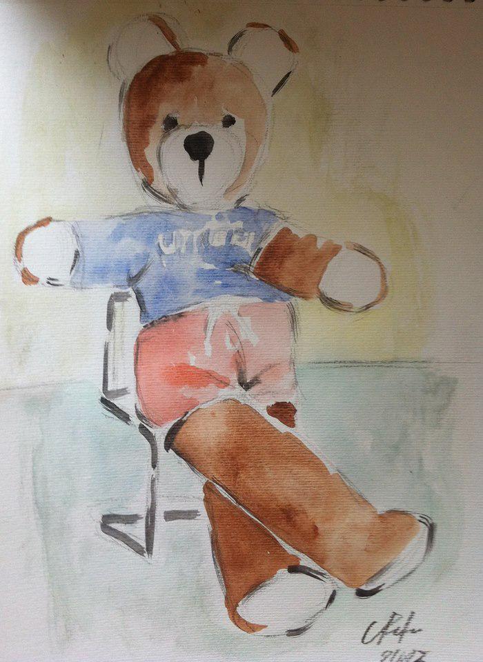 hereandbear's tweet photo. A message arrived from #Lugoj: Thanks to Otto for this amazing #painting of #Apollo! #portrait #betweenhereandbear http://t.co/QkPy94CbM2