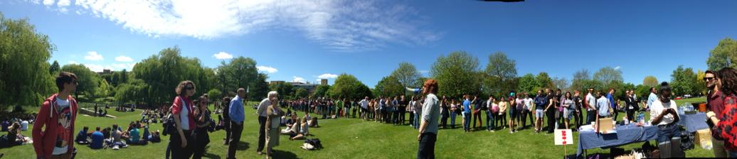 I am at #SaveSurrey100 #SaveSurreyPol BBQ support from across the Uni is overwhelming!