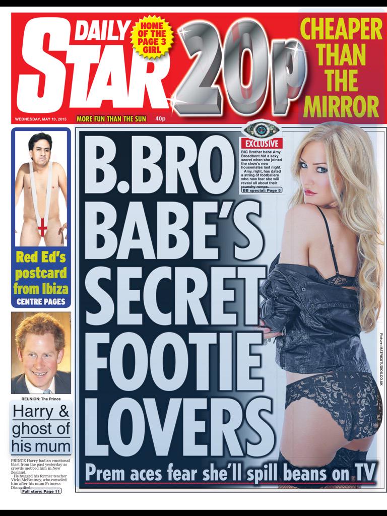 matrix_studios's tweet photo. Congrats to @SC_Syndication on her first @Daily_Star cover! @AmyBroadbent2 #BigBrother http://t.co/OKCHpda8hK
