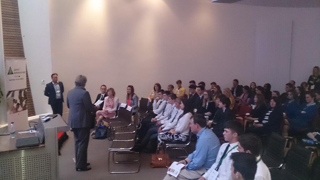 RyanAcademy's tweet photo. Helen Rafftery introduces the judges to the @JA_Irl to the finalists.@RyanAcademy is delighted to have everyone here! http://t.co/bOQ6Hkl5By