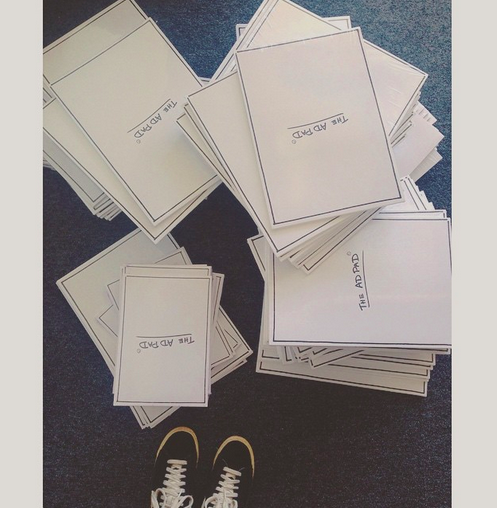 theucaden's tweet photo. Our glorious order from @the_adpad arrived today and we are ecstatic #ScampUp #Endofyearshow http://t.co/jmKgwsQt2f