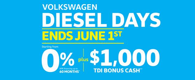 SimcoeVW's tweet photo. Diesel Days are here! Great deals on now until June.1st, 2015 @SimcoeVW. http://t.co/iPWws1Kepn