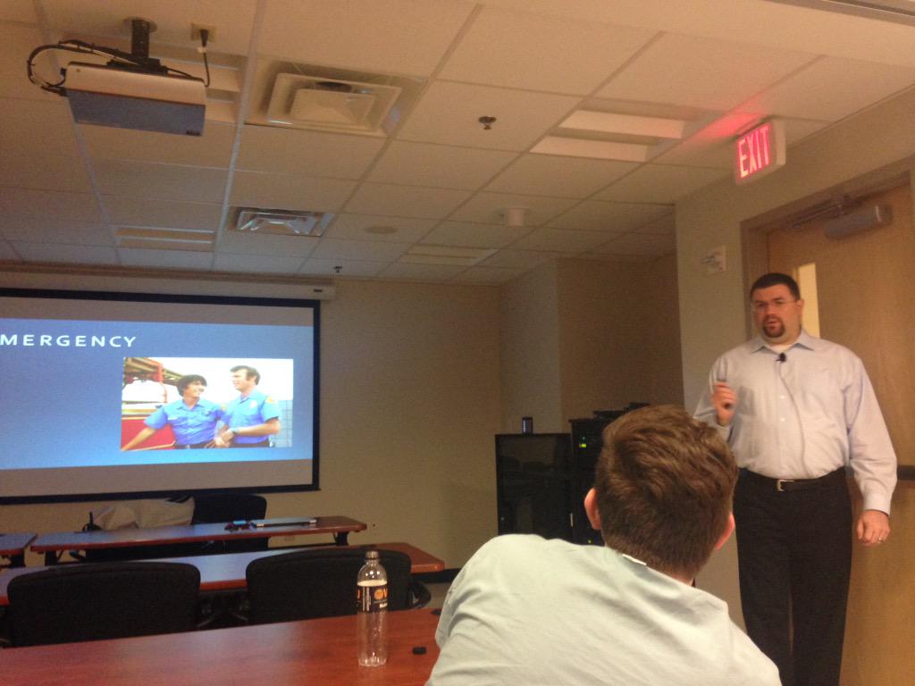 StephLoukaMD's tweet photo. Dr Ferguson teaching us the essentials of EMS #emergency @VCUEM http://t.co/qrUvdxgQaY