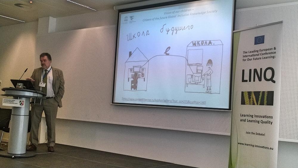 CompasLab's tweet photo. The importance of development. Heading to the future of learning #openeducation #LINQ2015 #Prof.Koroshilov @unesco http://t.co/EkBr8ZZ6LY