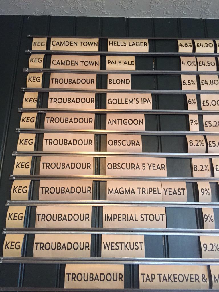 What an awesome selection <a href="/KingsArmsE2/">The Kings Arms</a> ! Must be a real beer connaisseur who made this list ! 😊