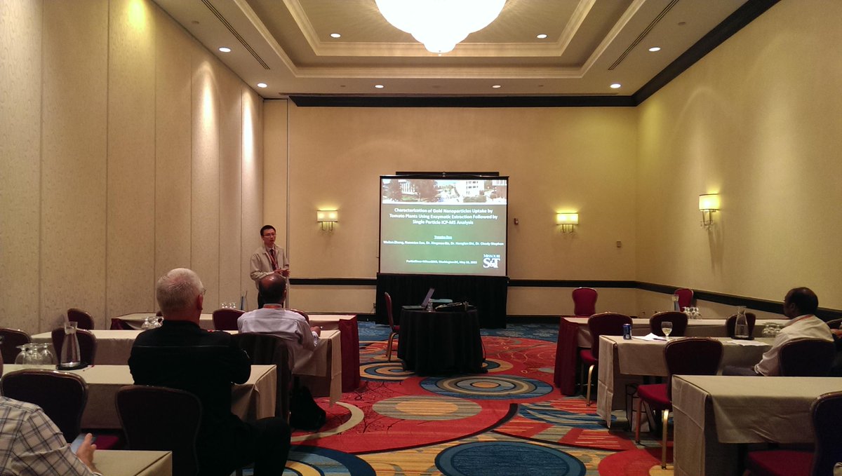 RevvityInc's tweet photo. Yongbo Dan @Mizzou covers gold nanoparticle uptake by tomato plants characterized by single particle ICP-MS #INTour15 http://t.co/ZRREvzm96X