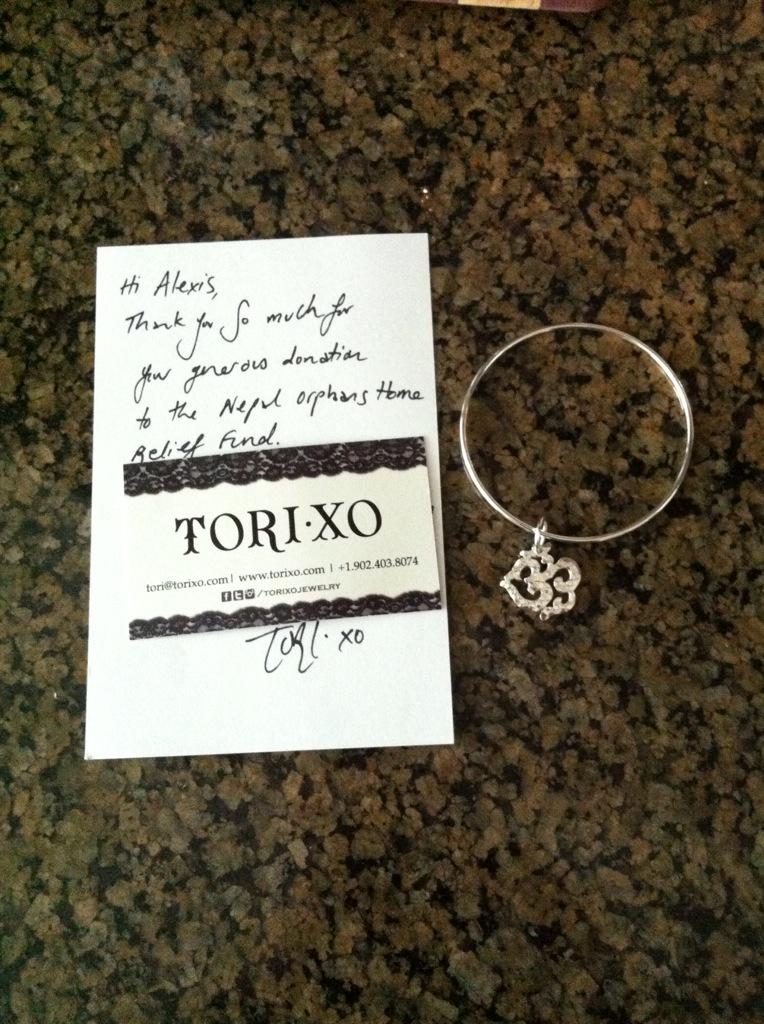 Pretty <a href="/torixojewelry/">TORI.XO</a> in my TO mailbox today! Pls support Tori's donations to Nepal if you can store.torixo.com/products/nepal…