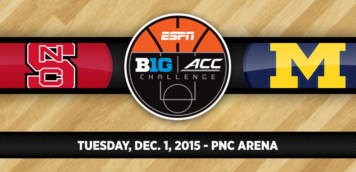 PackMensBball's tweet photo. Pack to host Michigan in #ACCBigTen Challenge. Tuesday, Dec. 1 at @PNCArena http://t.co/m5EzJkU9UF