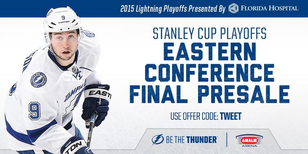 TBLightning's tweet photo. PRE-SALE! #BeTheThunder in the next round of the #StanleyCup Playoffs. Buy now: http://t.co/zwGqygRsBx http://t.co/wdbc2Zi6Vx