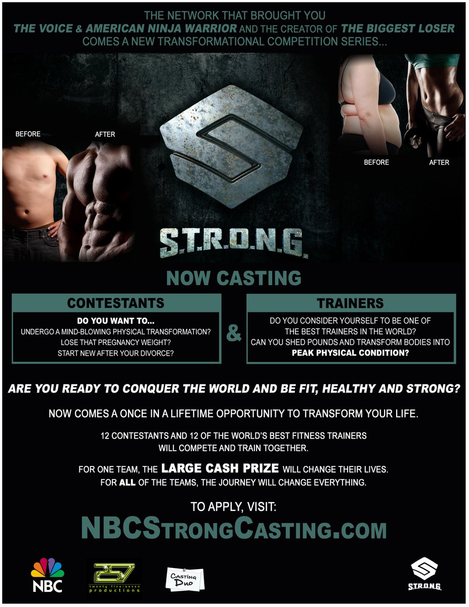 KerryAShanahan's tweet photo. CASTING a new fitness competition show for NBC where people don't just get fit they get S.T.R.O.N.G. #getnbcstrong http://t.co/Oqs7cOizjw