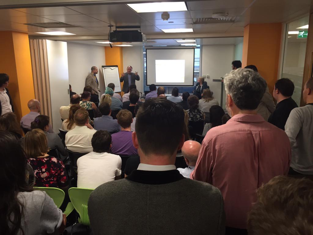 libdemagnes's tweet photo. Just got into a @LibDems HQ and it is packed in here @LibDemsTeam2015 #LibDemFightback http://t.co/dwKediaoAQ