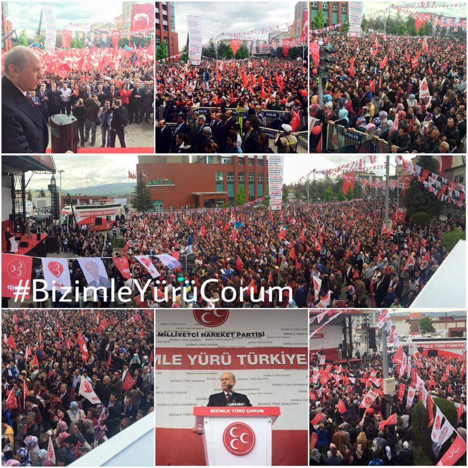 oktayvural's tweet photo. Bütün Türkiye gibi Çorum da MHP 'yle liderimiz  Devlet Bahçeli'yle yürüyor #TeşekkürlerÇorum http://t.co/YncSu6Qn2A