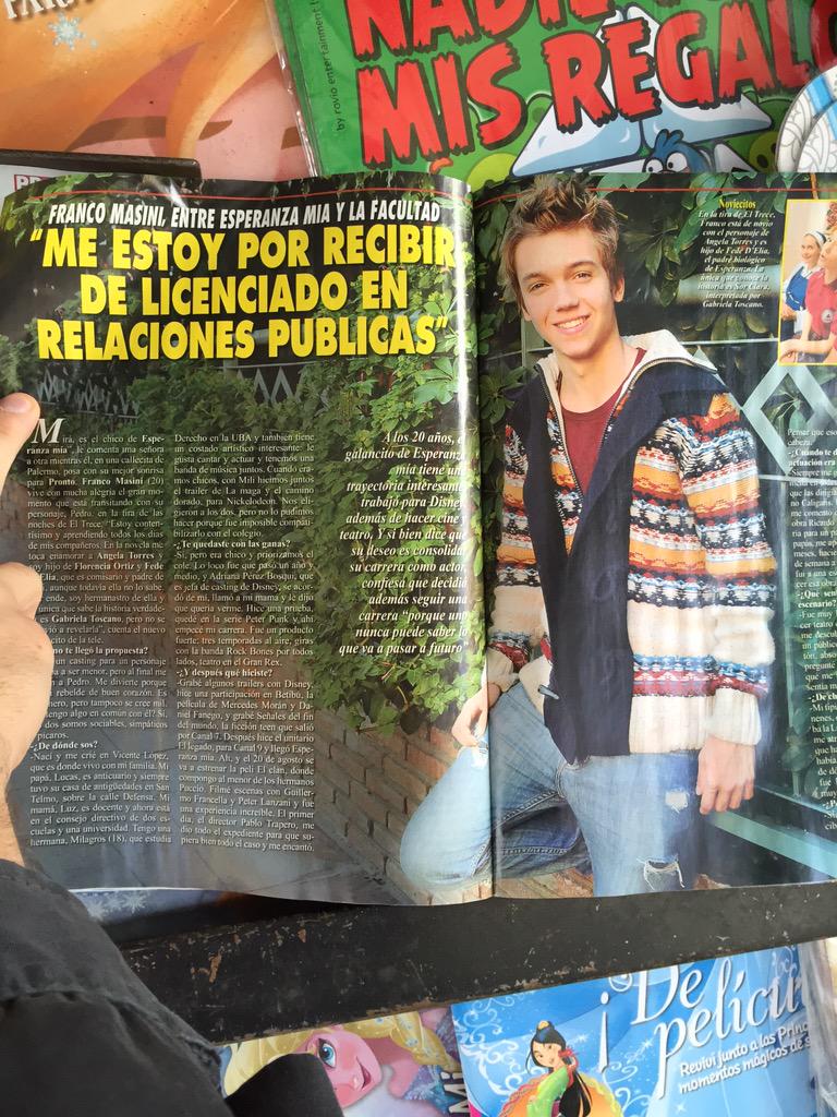 francomasini's tweet photo. Buen dia! Ya esta la nota en la @Revista_PRONTO de esta semana! ✌️👍 http://t.co/0Xt0fvleQu