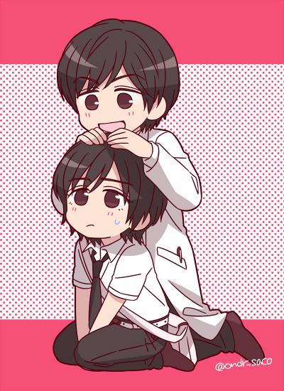 サ おまけ ラボでは年少感の強い山根くんが兄貴風吹かせてたり他人に甘え慣れてないリュウ様がツンデレ発揮してたらかわいいんじゃね って思って描いけどただのキャラ崩壊だった Http T Co zpqy61fo