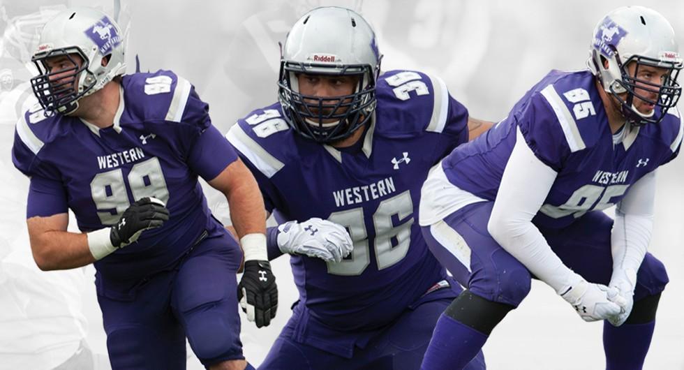 WesternU's tweet photo. Three @WesternMustangs selected in #CFLDraft! Daryl Waud, Rory Connop, &amp; Preston Huggins: http://t.co/MfSCy8IiA6 http://t.co/QkGxMyISBZ
