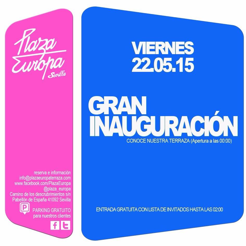 INAGURACION DE PLAZA EUROPA!!! NO OS LA PERDÁIS VIERNES 22 DE MAYO ...RESERVADOS POR PRIVADO 👏👏🎉🎉🎊🎊
