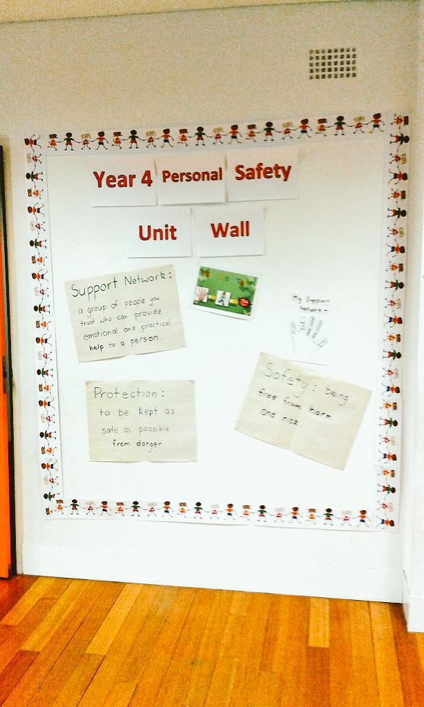 cylhenfua's tweet photo. Created a "Unit Wall" for our Health Presentation based on Personal Safety. Great to use in classrooms! #ACU_edu452 http://t.co/dJZ34PiypC