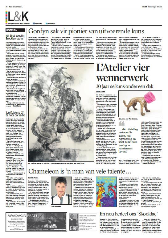 rudolfstehle's tweet photo. Vandag (Donderdag) se #Kunsblad in Beeld. Aanlyn by http://t.co/MsEJAg0ISx beskikbaar. http://t.co/X58eS2a7HM