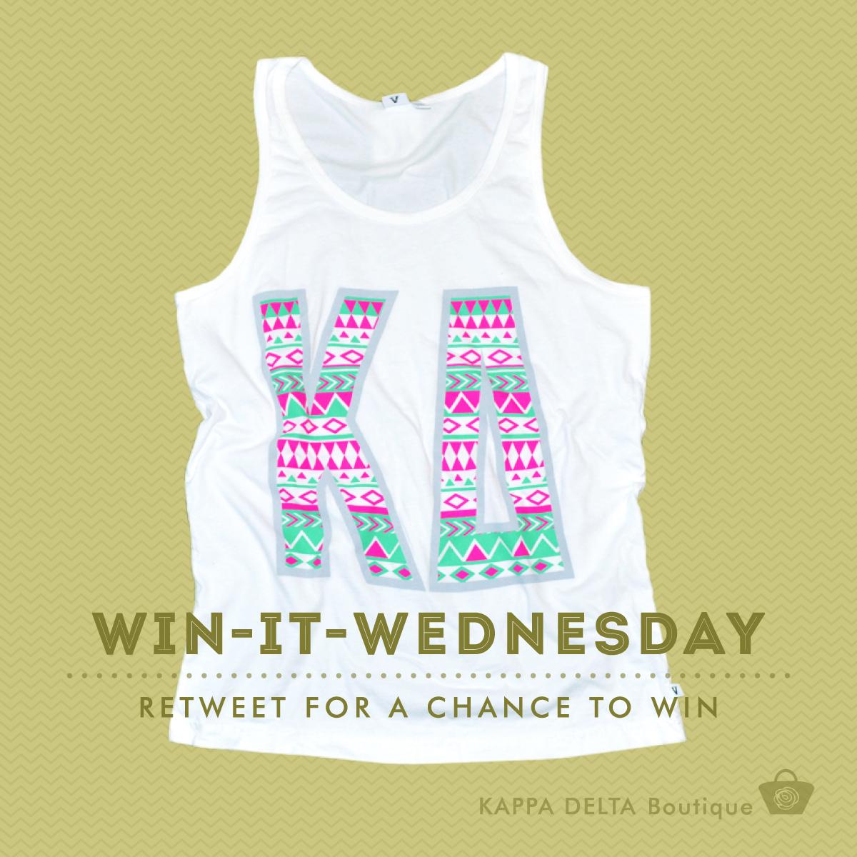 KappaDeltaHQ's tweet photo. Happy Win-It-Wednesday! RT for a chance to win this tank from the Kappa Delta Boutique. #GoKD http://t.co/TC797kpNHP