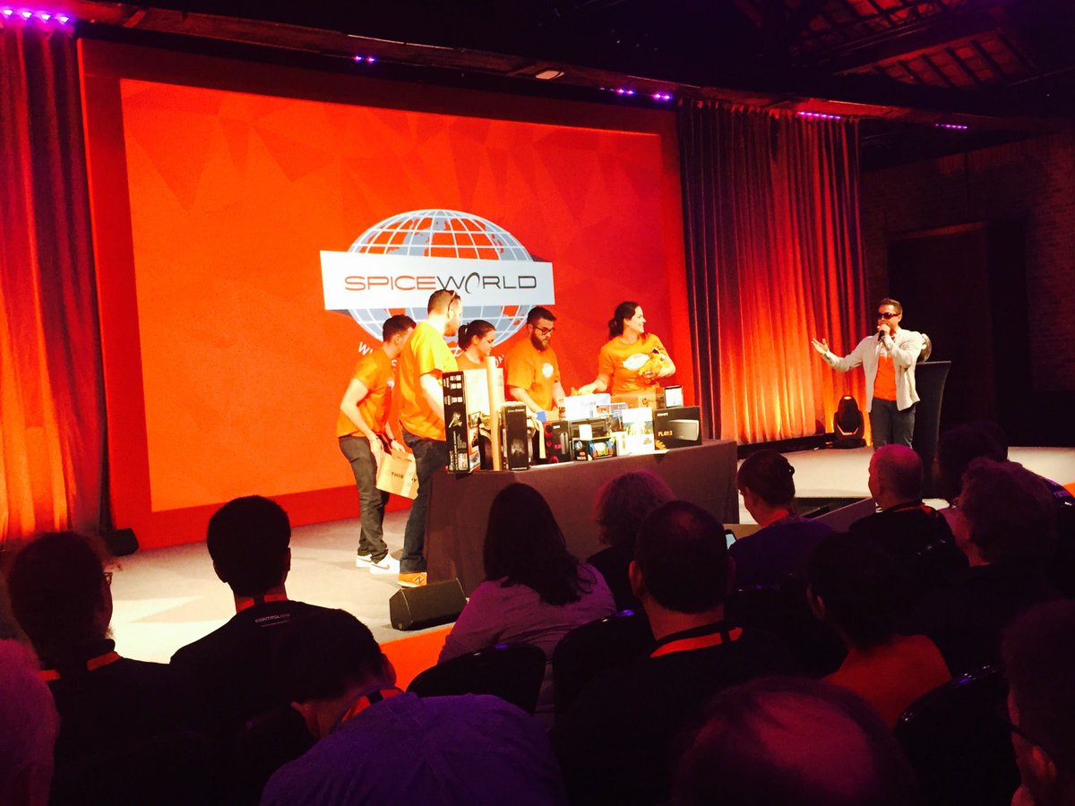 Spiceworks's tweet image. Getting ready to hand out some prizes! #SpiceWorldLondon