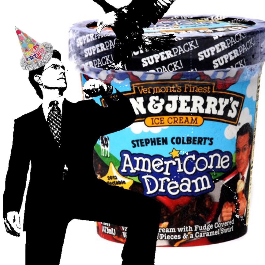 Happy birthday Stephen Colbert, thanks for making the news less awful and creating a delicious Ben&Jerry\s ice cream 