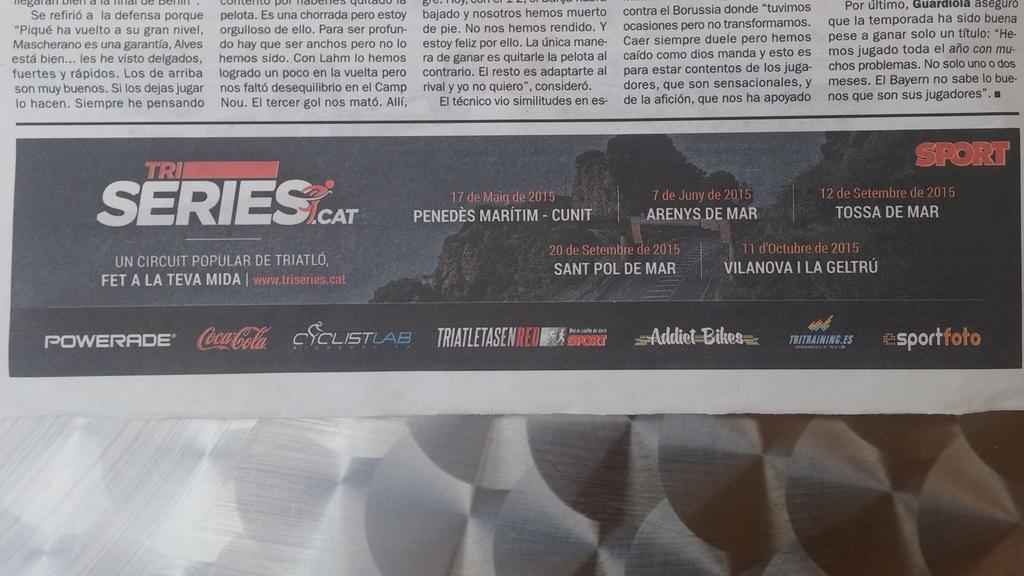 davidalonso111's tweet photo. Triatló Penedès Marítim triseries al diari SPORT!! Demà darrer dia per apuntar-se!! http://t.co/LOk7OQ7dRU