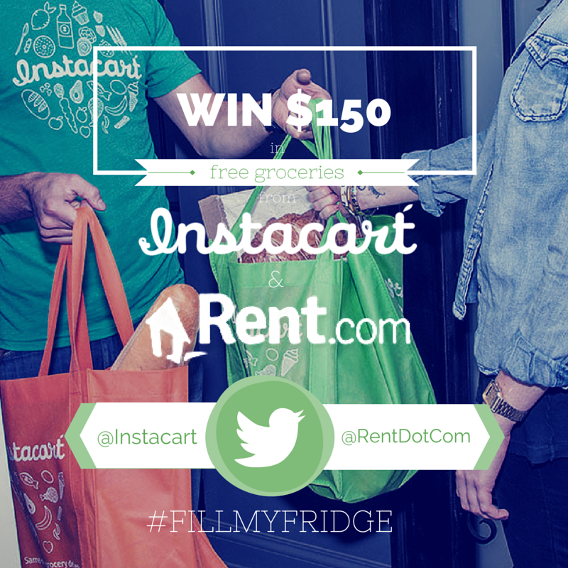 RentDotCom's tweet photo. We teamed up with @Instacart to give away $150 in free groceries! Enter for a chance to win: http://t.co/oB35KqIH2X http://t.co/QiNkSrUcvI