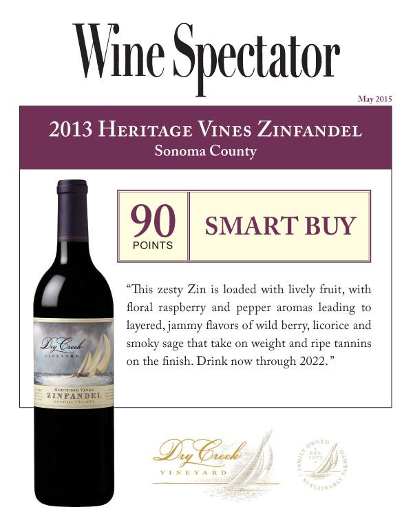 KnoxBev's tweet photo. Congrats to @DryCreekVnyd for their 90 pt. rating from @WineSpectator! Pick up a bottle of #HeritageVinesZin today! http://t.co/VYQMGrdHDW