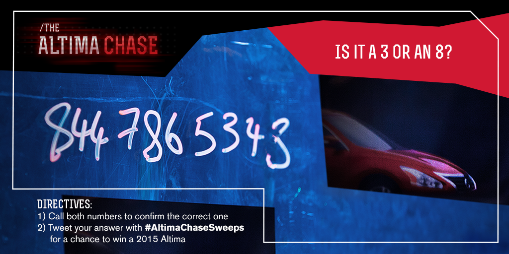 Reply with #AltimaChaseSweeps for a chance to win an Altima or other prizes. rul.es/zyckip