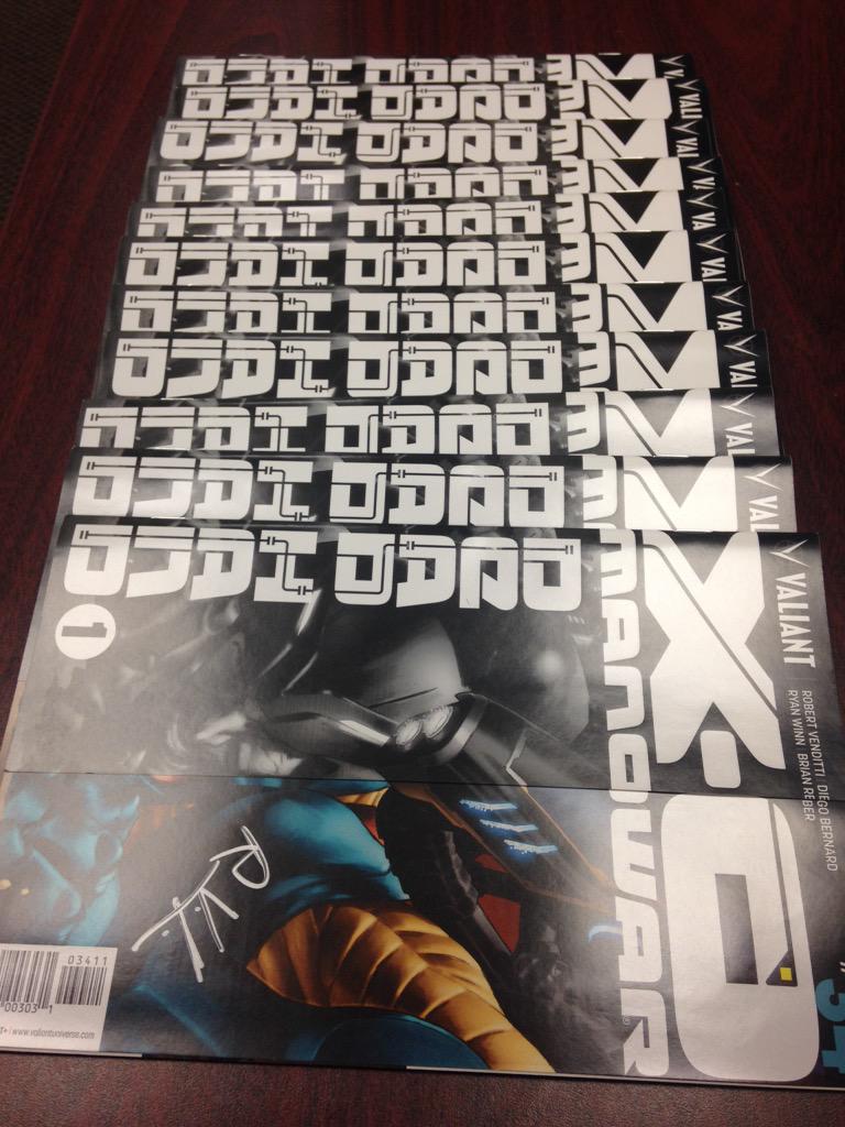 ValiantComics's tweet photo. RT to win a signed X-O Manowar comic by @robertvenditti! Dead Hand continues in X-O Manowar #36, ON SALE TODAY! http://t.co/dbxoVWLSEH