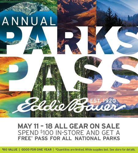 #eddiebauer Gear Event today - May 18.  #gearevent #freeparkpass #yellowstonevacation #summervacation