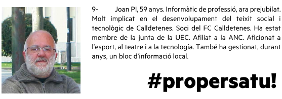 ERCCalldetenes's tweet photo. Avui us presentem el nostre número 9 de la llista. Més #PROPERSATU! que mai. En @joanpipuig http://t.co/VdTt7Fof1b