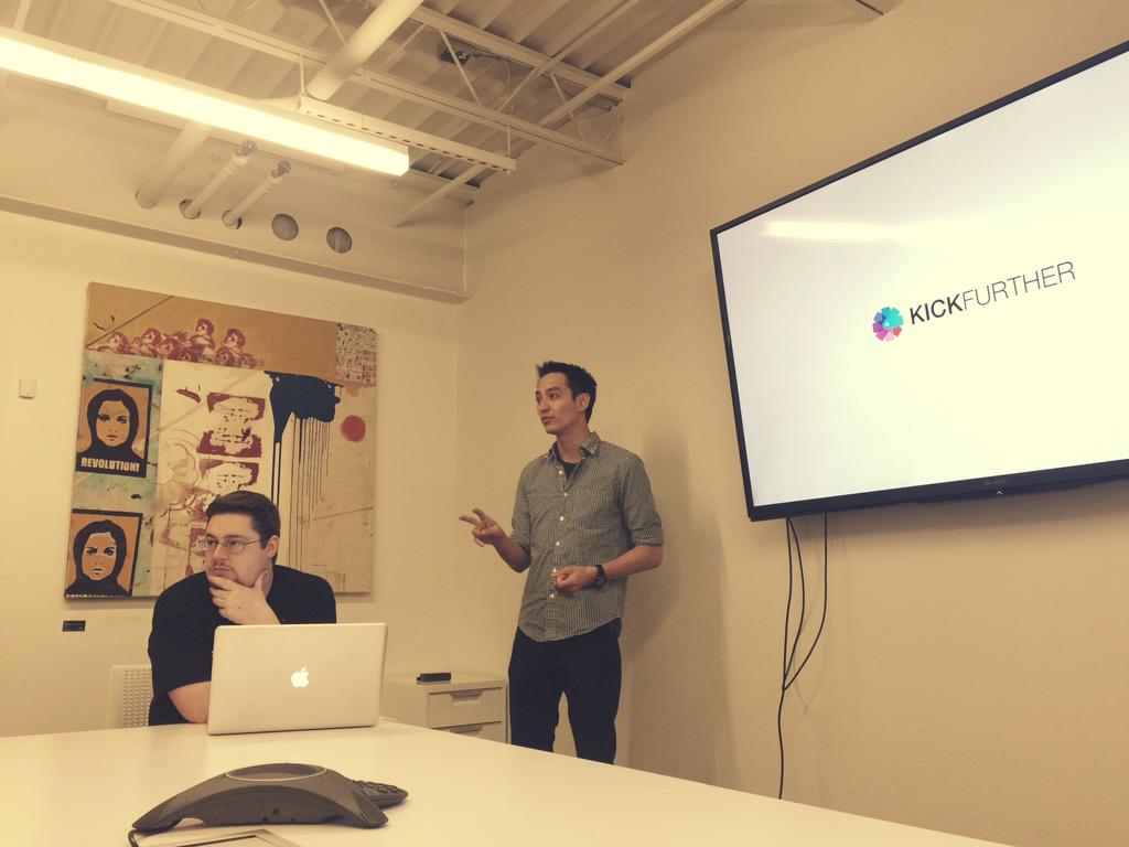 namedotcom's tweet photo. We're watching @kickfurther share their new funding platform at @1MillionCupsBOU. http://t.co/kh18qcP4nw