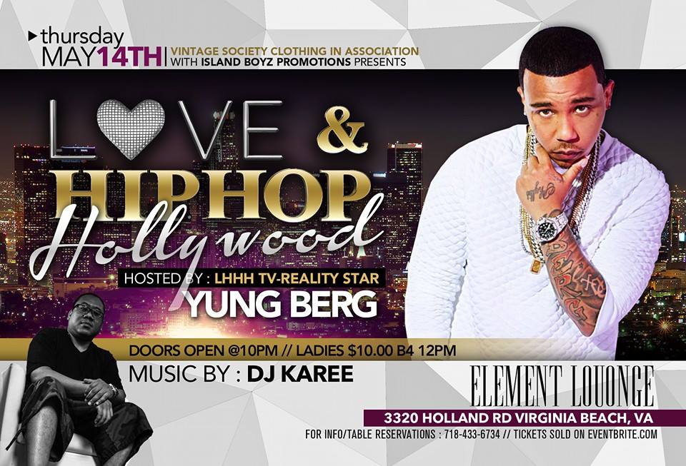 Raytracks's tweet photo. Pull up tomorrow night We in Va Beach! #Yungberg #Elementlounge #103jamz #Djkaree #Blazegunnz #HoodCelebs http://t.co/qzcvVJSFIW