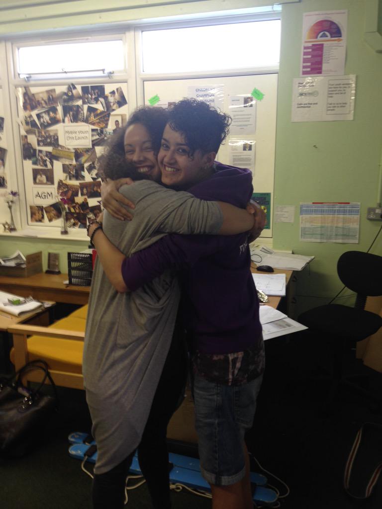 ZakiyaFixers's tweet photo. Oh so happy on a broadcast shoot with @MariamFixers in Rochdale today!!!! #hugforstephen http://t.co/fgfHBLickZ