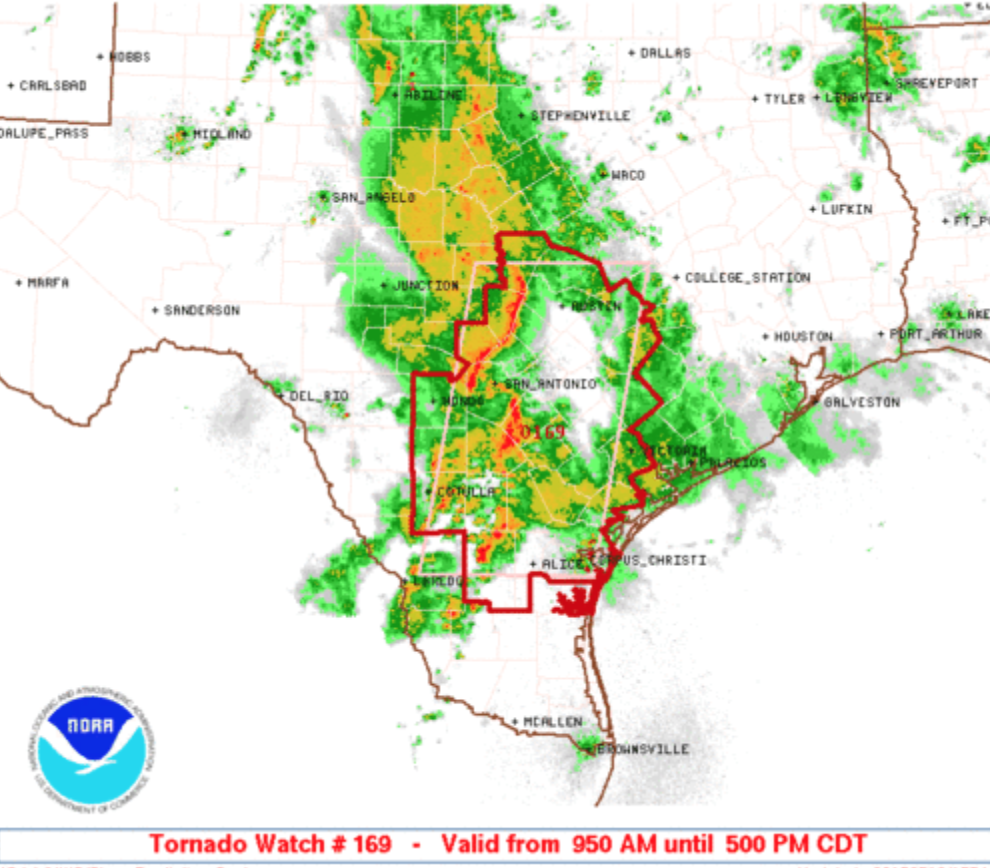 TORNADO WATCH issued for South Texas until 5 pm CDT, including Austin and San Antonio! <a href="/breakingweather/">Breaking Weather by AccuWeather</a> <a href="/tvnweather/">TVNweather</a>
