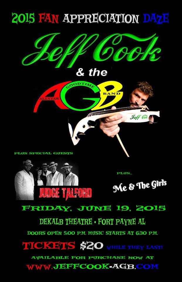 Get your tickets for Fan Daze concert at JeffCook-AGB.com