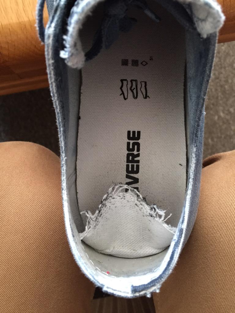 ramonschutte's tweet photo. @Converse this is what my newest shoe looks like after 1 week :( http://t.co/D6v2ilvOOt